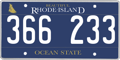 RI license plate 366233