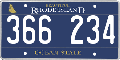 RI license plate 366234