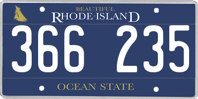 RI license plate 366235