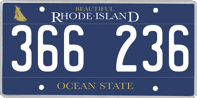 RI license plate 366236