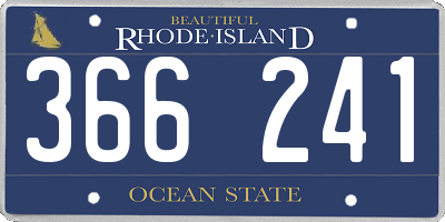 RI license plate 366241