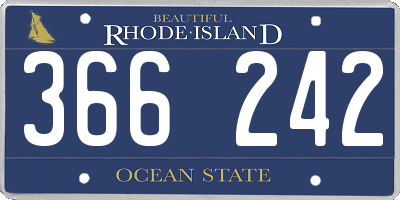 RI license plate 366242