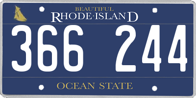 RI license plate 366244