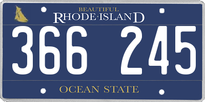RI license plate 366245