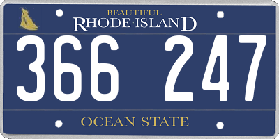 RI license plate 366247