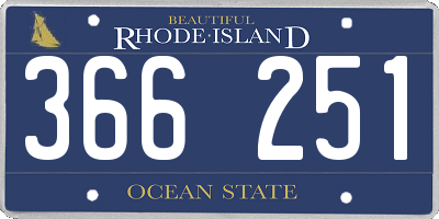 RI license plate 366251