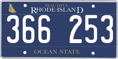 RI license plate 366253
