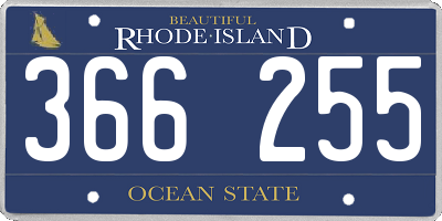 RI license plate 366255