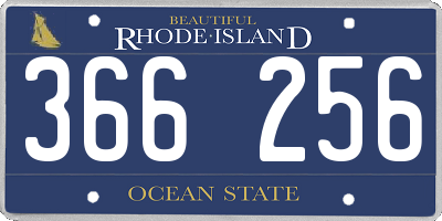 RI license plate 366256
