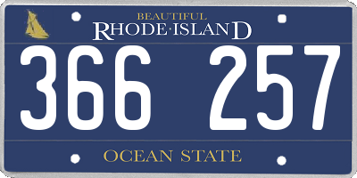RI license plate 366257