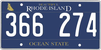 RI license plate 366274