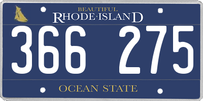 RI license plate 366275