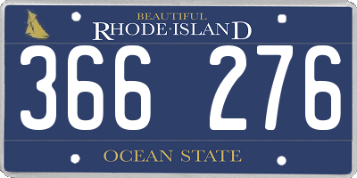 RI license plate 366276