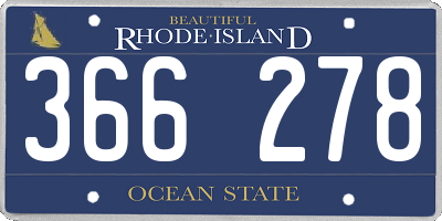 RI license plate 366278