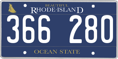 RI license plate 366280