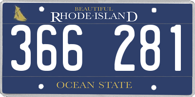 RI license plate 366281