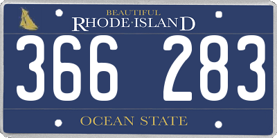 RI license plate 366283