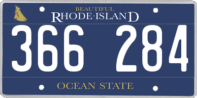 RI license plate 366284