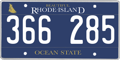 RI license plate 366285