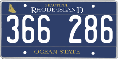 RI license plate 366286