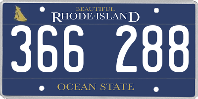 RI license plate 366288