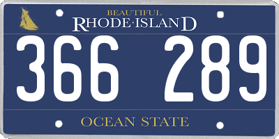 RI license plate 366289