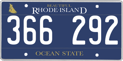 RI license plate 366292