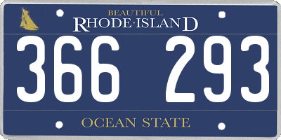 RI license plate 366293