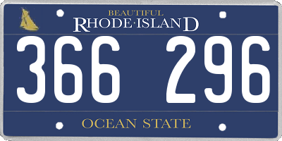 RI license plate 366296