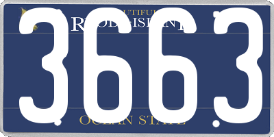 RI license plate 3663