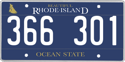 RI license plate 366301