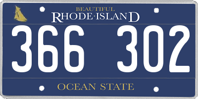 RI license plate 366302