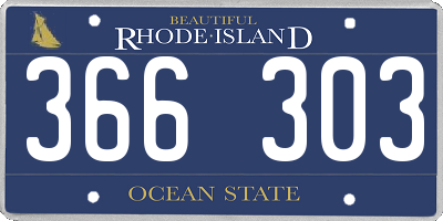 RI license plate 366303