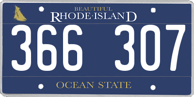 RI license plate 366307