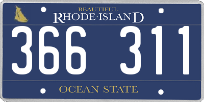 RI license plate 366311