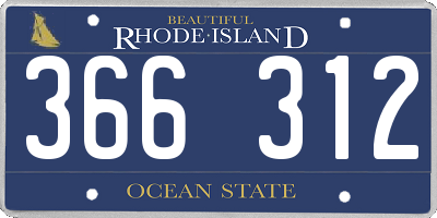 RI license plate 366312