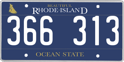RI license plate 366313