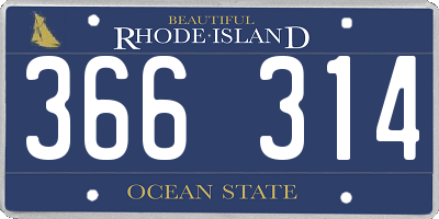 RI license plate 366314