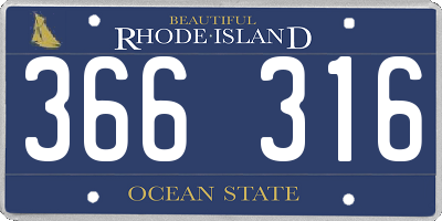 RI license plate 366316