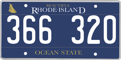 RI license plate 366320