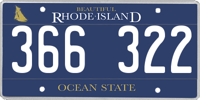 RI license plate 366322
