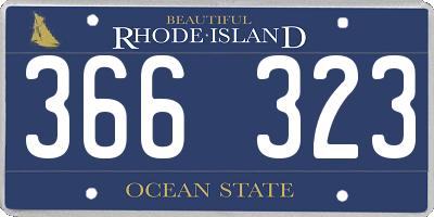RI license plate 366323