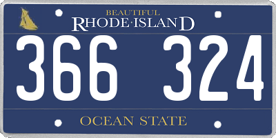 RI license plate 366324
