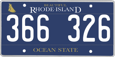 RI license plate 366326