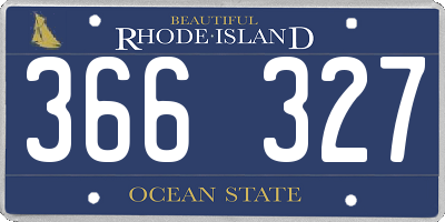 RI license plate 366327