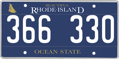 RI license plate 366330