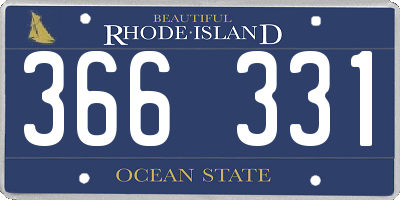 RI license plate 366331