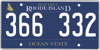 RI license plate 366332