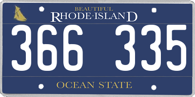 RI license plate 366335