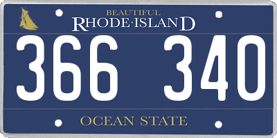 RI license plate 366340